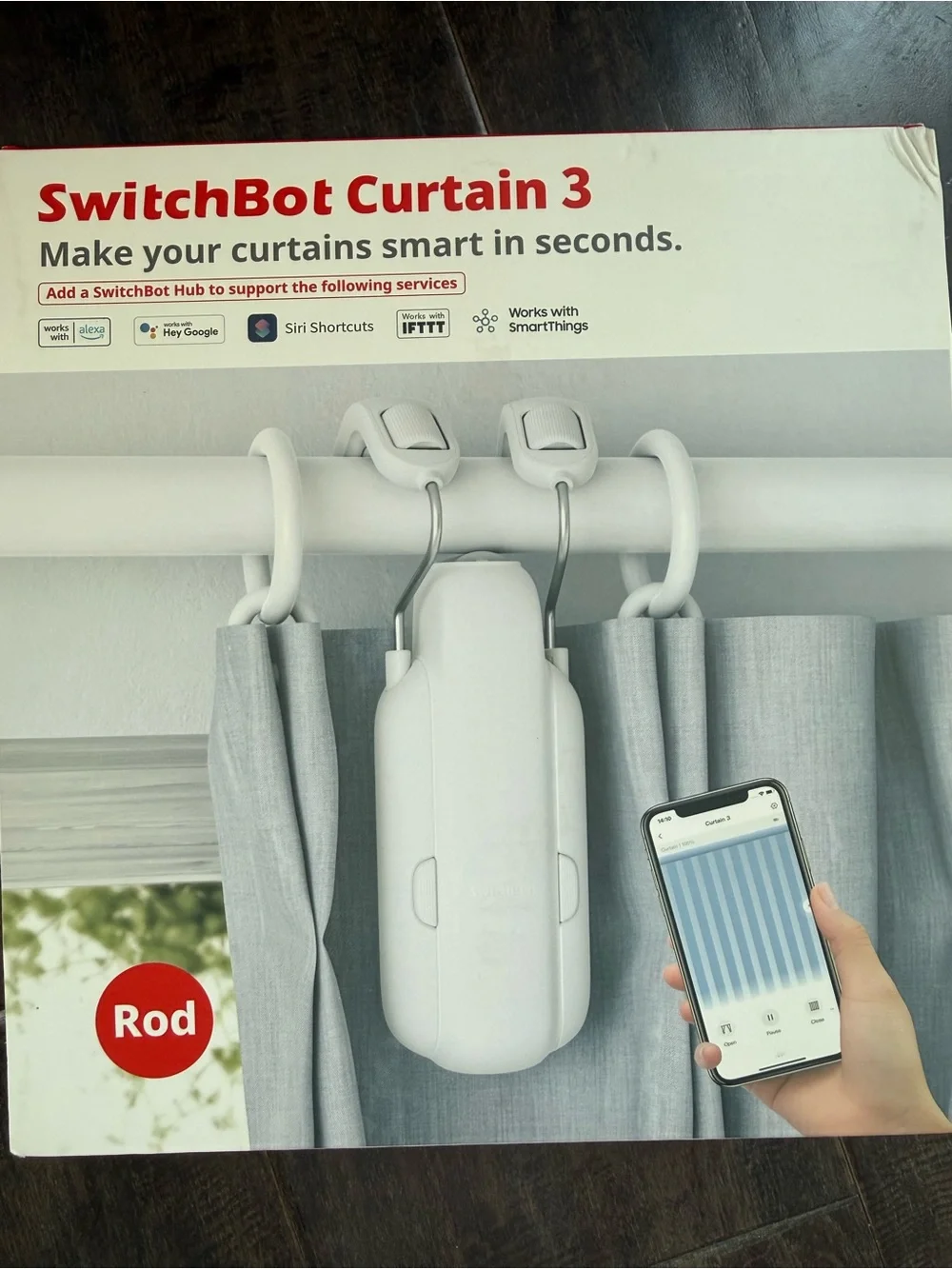 SwitchBot Curtain 3 Rod Smart Curtain Motor Opener Bluetooth QuietDrift Schedule